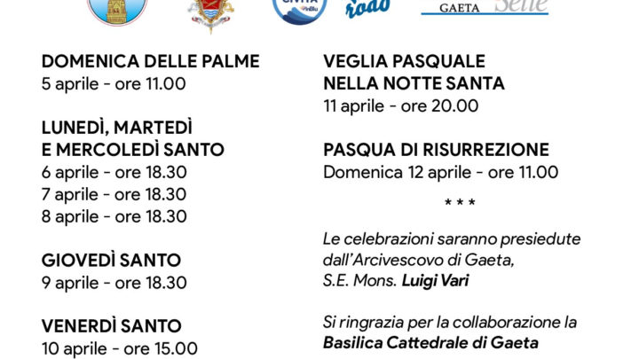Gaeta – Le celebrazioni della Settimana Santa in diretta sui media diocesani