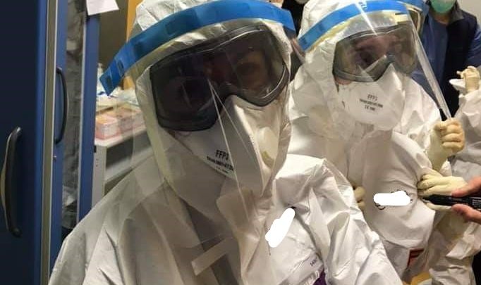 Gli infermieri della terapia intensiva dell’Umberto I di Roma, con coraggio contro il coronavirus
