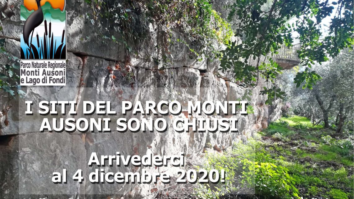 Covid-19: il Parco Monti Ausoni chiude fino al 3 dicembre 2020 i siti gestiti dall’Ente
