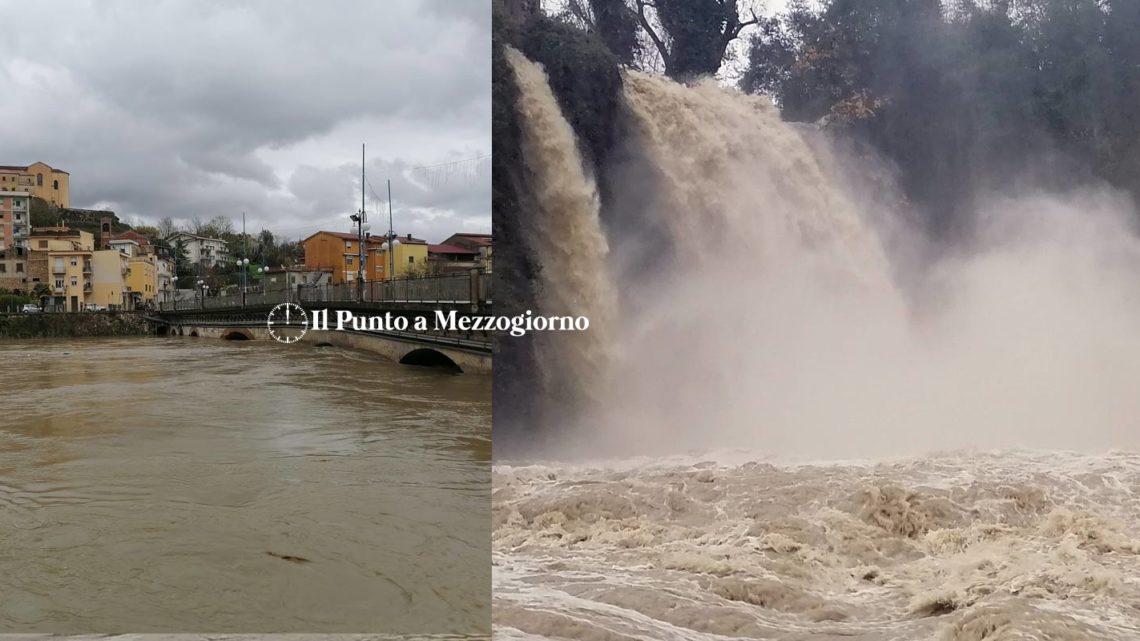 Piena del fiume Liri: cascata Grande di Isola del Liri e ponte vecchio chiuso a Pontecorvo FOTO E VIDEO