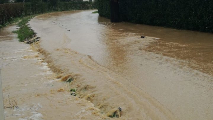 Maltempo, strade allagate a Pontecorvo