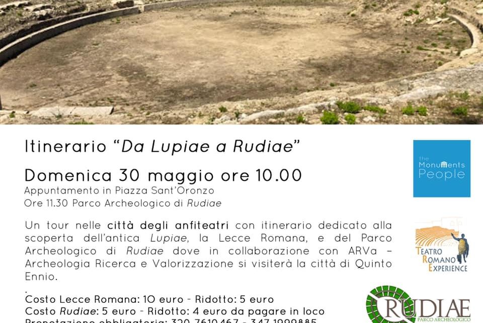 The Monuments People. Da Lupiae a Rudiae: il tour degli anfiteatri dedicato alla scoperta delle antiche città The Monuments People. Da Lupiae a Rudiae: il tour degli anfiteatri dedicato alla scoperta delle antiche città