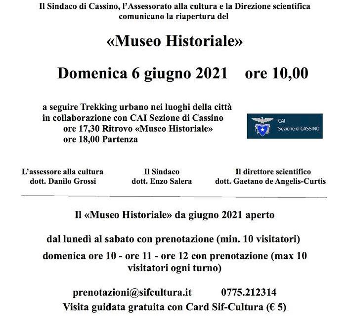 Cassino Restart, domenica 6 giugno riapre il museo historiale