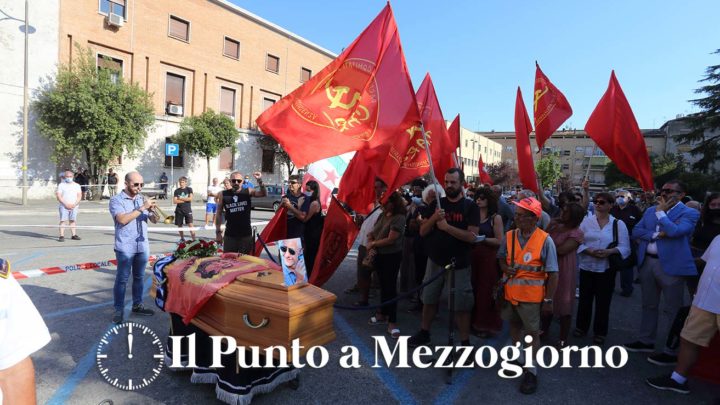 Cassino – Bandiere rosse, la tromba intona bella ciao: l’ultimo saluto a Vincenzo Durante