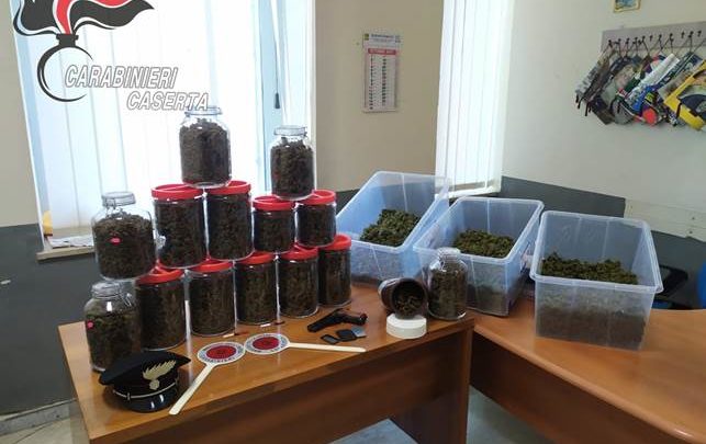 Orta di Atella – Ventunenne sorpreso dai Carabinieri con 10 chili di marijuana in casa, arrestato
