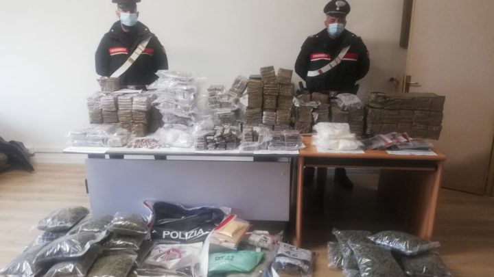 Droga per le feste, sequestrato un quintale e mezzo tra cocaina e hashish a Nepi