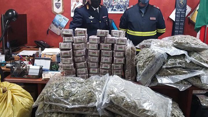 Sorpresi con 46 chili di marijuana e hashish, arrestati 3 uomini a Pomezia