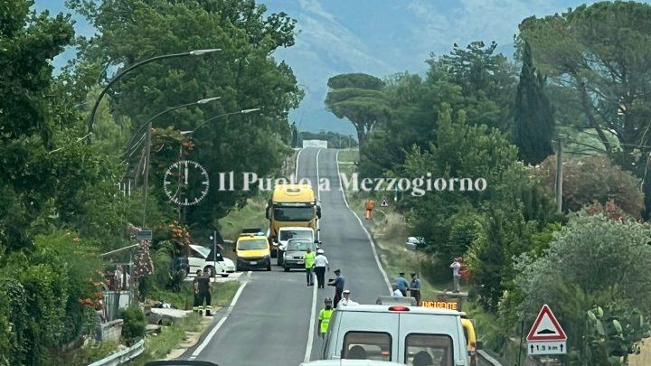 Incidente sulla Casilina tra San Vittore e Cervaro, centauro elitrasportato