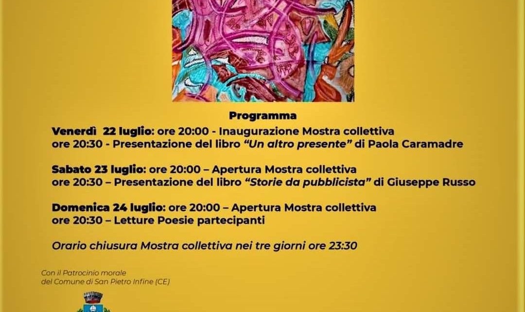 (In)Vento Arte Versi 22, 23 e 24 luglio 2022 Mostra collettiva d’Arte e Poesia, performance e presentazione di libri (In)Vento Arte Versi 22, 23 e 24 luglio 2022 Mostra collettiva d’Arte e Poesia, performance e presentazione di libri