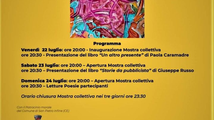 (In)Vento Arte Versi 22, 23 e 24 luglio 2022 Mostra collettiva d’Arte e Poesia, performance e presentazione di libri