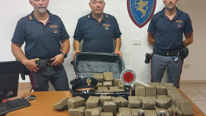 Fermato a Frosinone con 30 chili di droga, arrestato