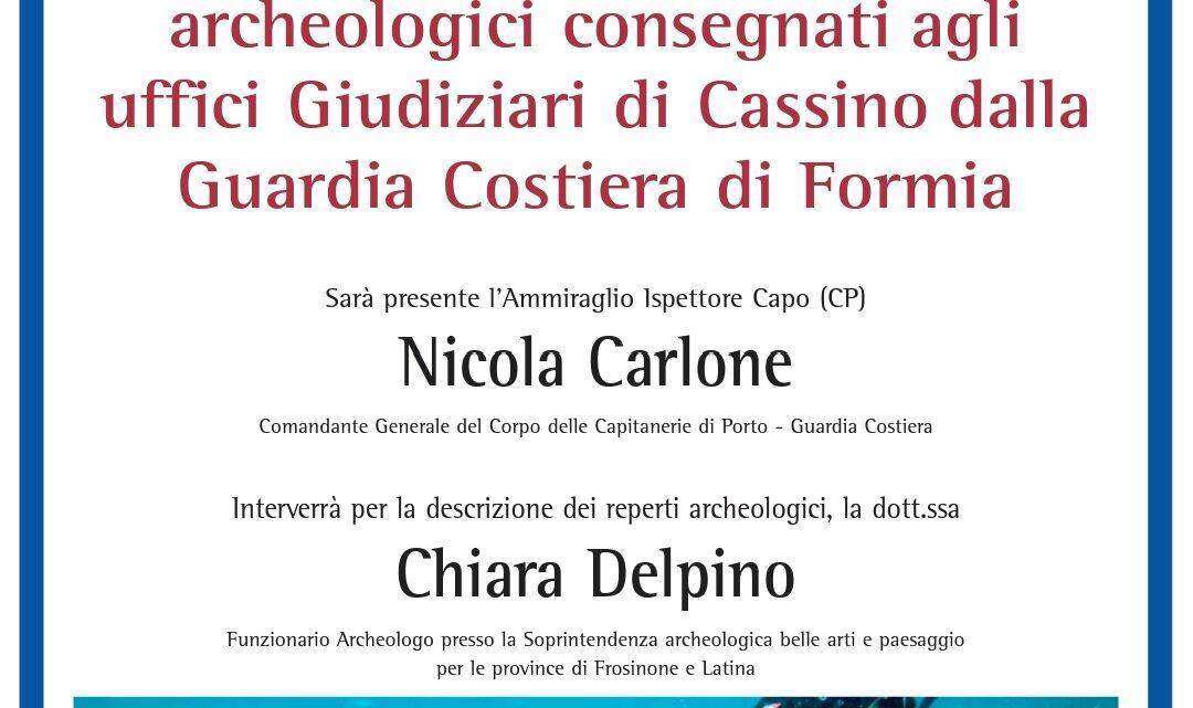 Tribunale di Cassino diventa museo, esposti reperti archeologici recuperati in mare da Capitaneria di porto