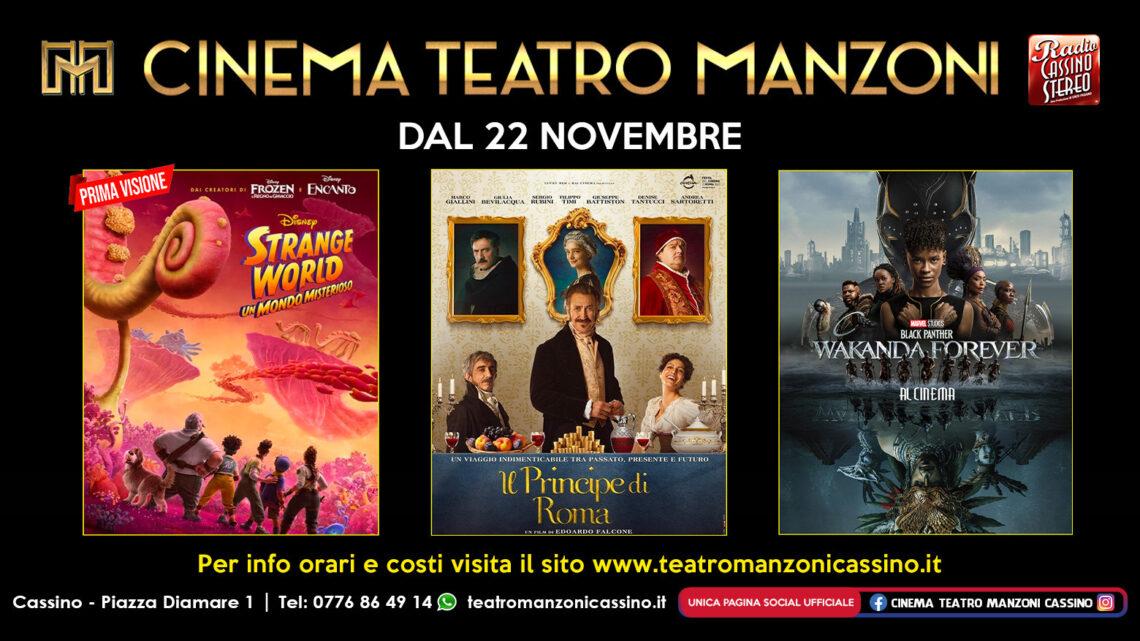 Cine-Teatro Manzoni: Tripla programmazione arriva anche “Strange World”