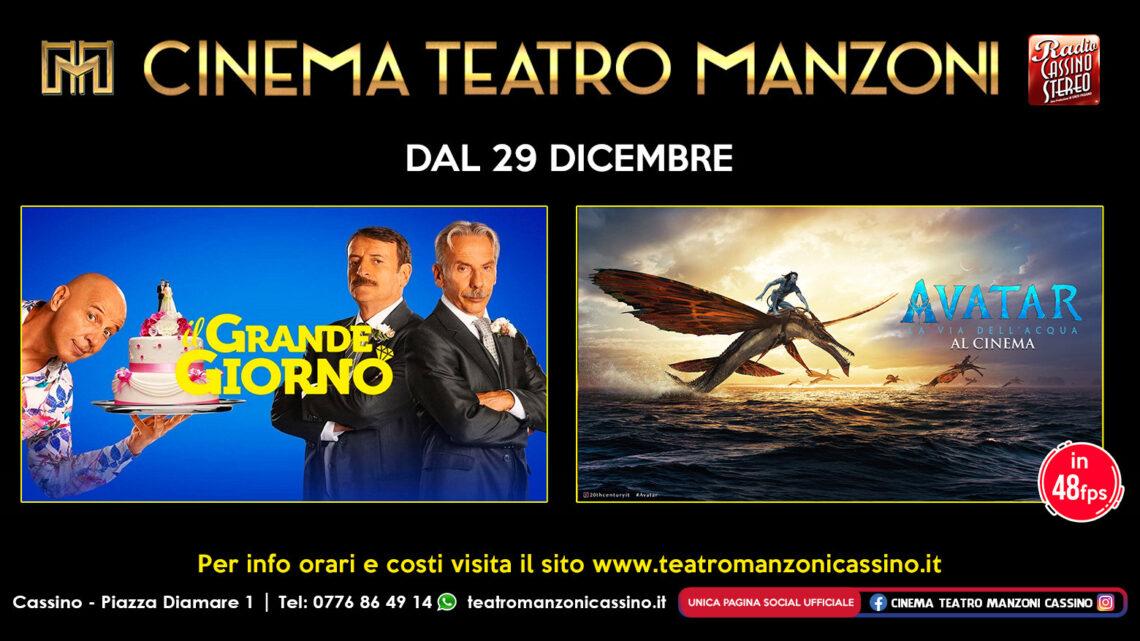 Dal 29 dicembre al Cinema Teatro Manzoni i film campioni d’incasso in Italia