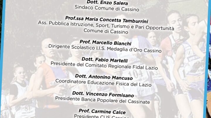 Cassino torna ad ospitare i campionati regionali studenteschi di corsa campestre
