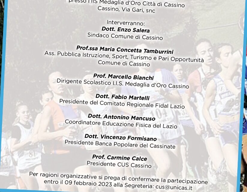 Cassino torna ad ospitare i campionati regionali studenteschi di corsa campestre
