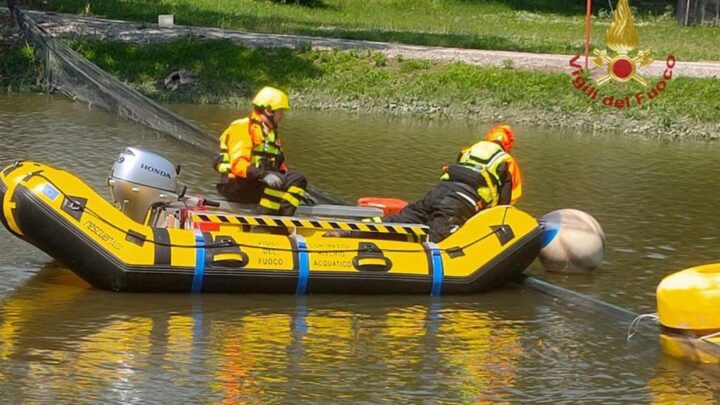 Conselice – Continua a pieno ritmo il lavoro dei vigili del fuoco di Frosinone nelle zone alluvionate, messa in sicurezza la diga di Argenta