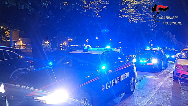 Controllo del territorio dei carabinieri nel frusinate, 7 persone segnalate per uso di stupefacenti, 5 fogli di via