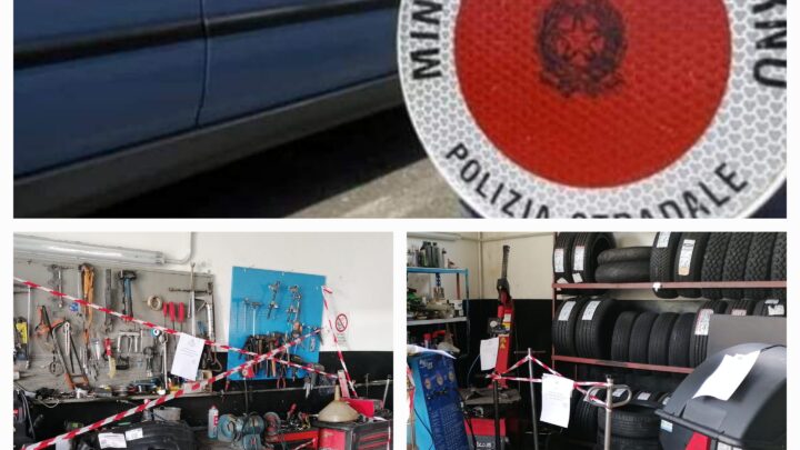 Scoperta dalla Polstrada officina di riparazione auto senza le prescritte autorizzazioni. Sanzione di 5000 euro al titolare