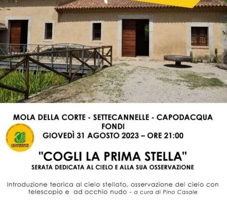 “Cogli la prima stella” serata dedicata al cielo e alla sua osservazione nel Parco dei Monti Aurunci