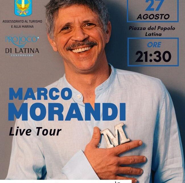 Latina, arriva Marco Morandi in concerto, a piazza del Popolo, domenica 27