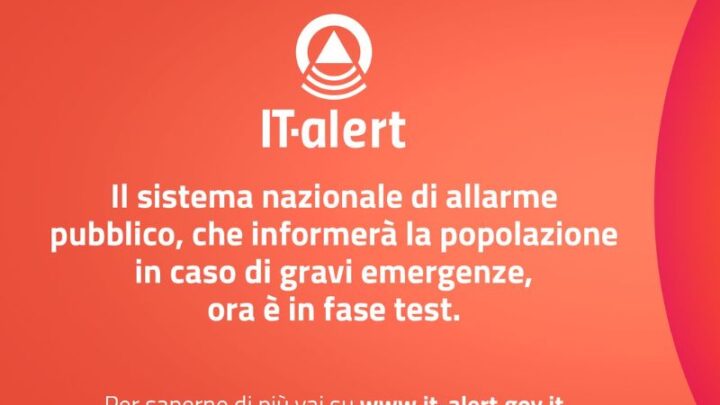 It-alert Regione Lazio, domani il test alle ore 12