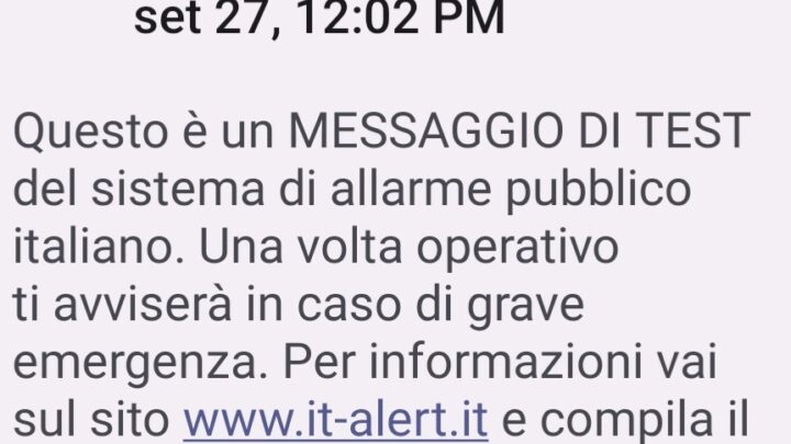 Il 19 e il 20 dicembre test IT-alert per rischio industriale rischio dighe