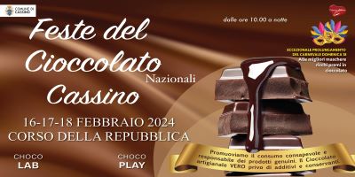 “Feste del cioccolato” a Cassino dal 16 al 18 in corso della Repubblica