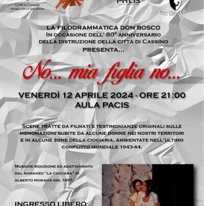 Eventi 80° Anniversario: la Filodrammatica Don Bosco in scena con “No… mia figlia no…”