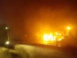 Grosso incendio al magazzino Orizzonte di Frosinone