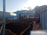 Azienda rifiuti in fiamme a Frosinone, vigili del fuoco al lavoro