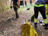 Doppio salvataggio dei vigili del fuoco a Centocelle, cercano cane, trovano uomo prigioniero di crepaccio