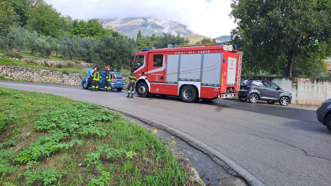 Incidente stradale in via Paeito a Piedimonte: VVF, Carabinieri e 118 di Cassino sul posto