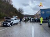 Grave incidente stradale sulla Statale 17 a Pettoranello del Molise, tre auto coinvolte e tre feriti
