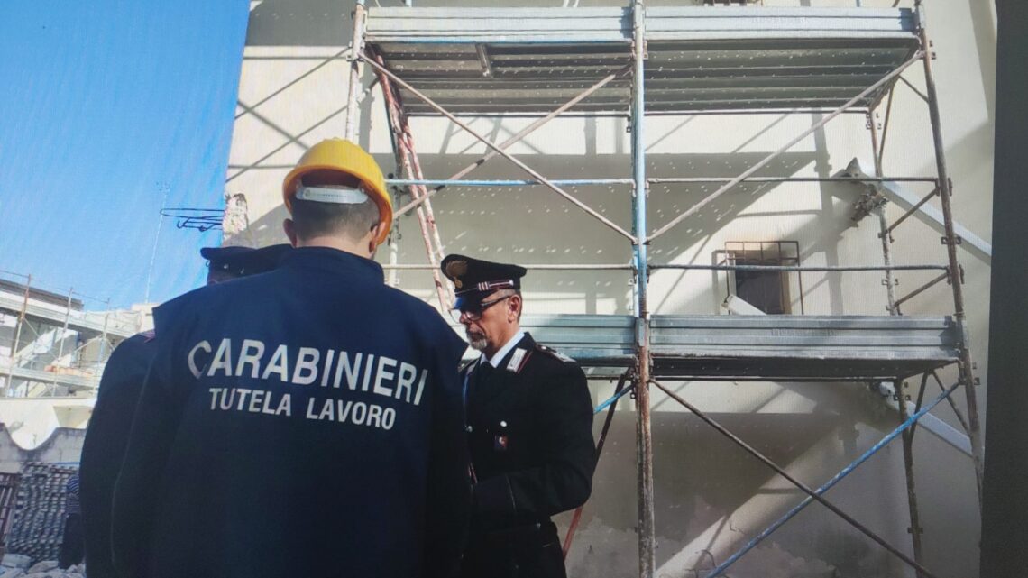 San Giorgio a Liri, blitz in cantiere: trovati 3 lavoratori in nero e gravi carenze di sicurezza. Tre denunce