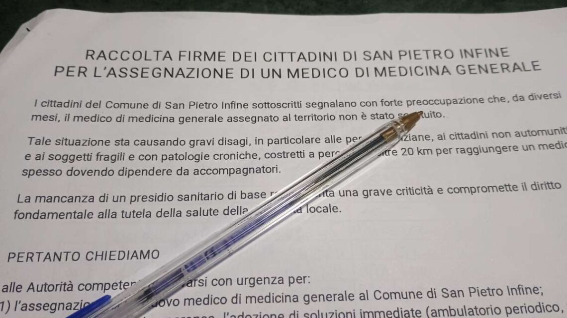 San Pietro Infine, parte la raccolta firme per riavere il medico di base