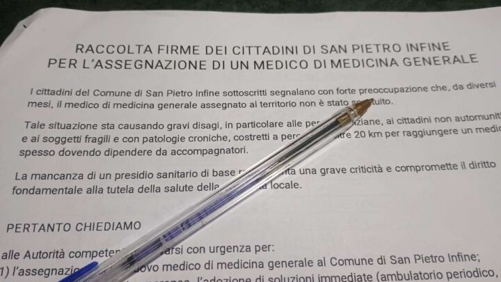 San Pietro Infine, parte la raccolta firme per riavere il medico di base
