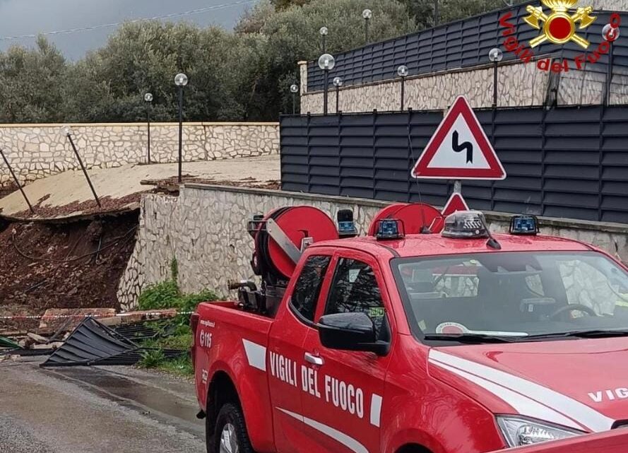 Notte di emergenze nel Frusinate: esplosione in uno stabilimento pirotecnico e crollo di un muro sulla SP 163