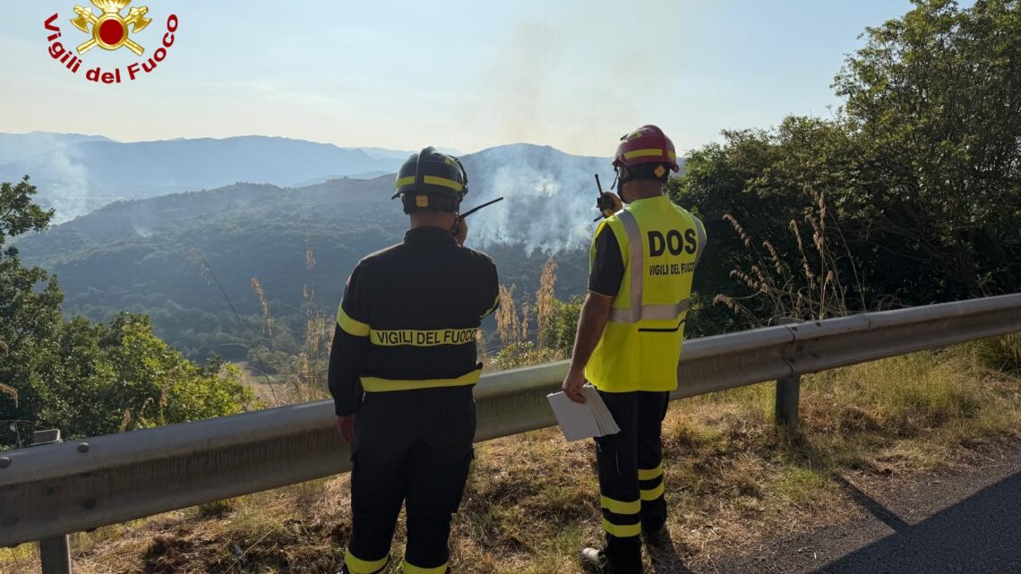 Venafro – Incendio boschivo a Ceppagna, in azione i Vigili del Fuoco e il Canadair