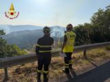 Venafro – Incendio boschivo a Ceppagna, in azione i Vigili del Fuoco e il Canadair