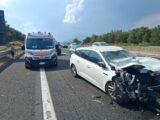 Incidente sull’A1 tra Cassino e San Vittore. Tamponamento tra un furgoncino e un’auto, feriti padre e figlia