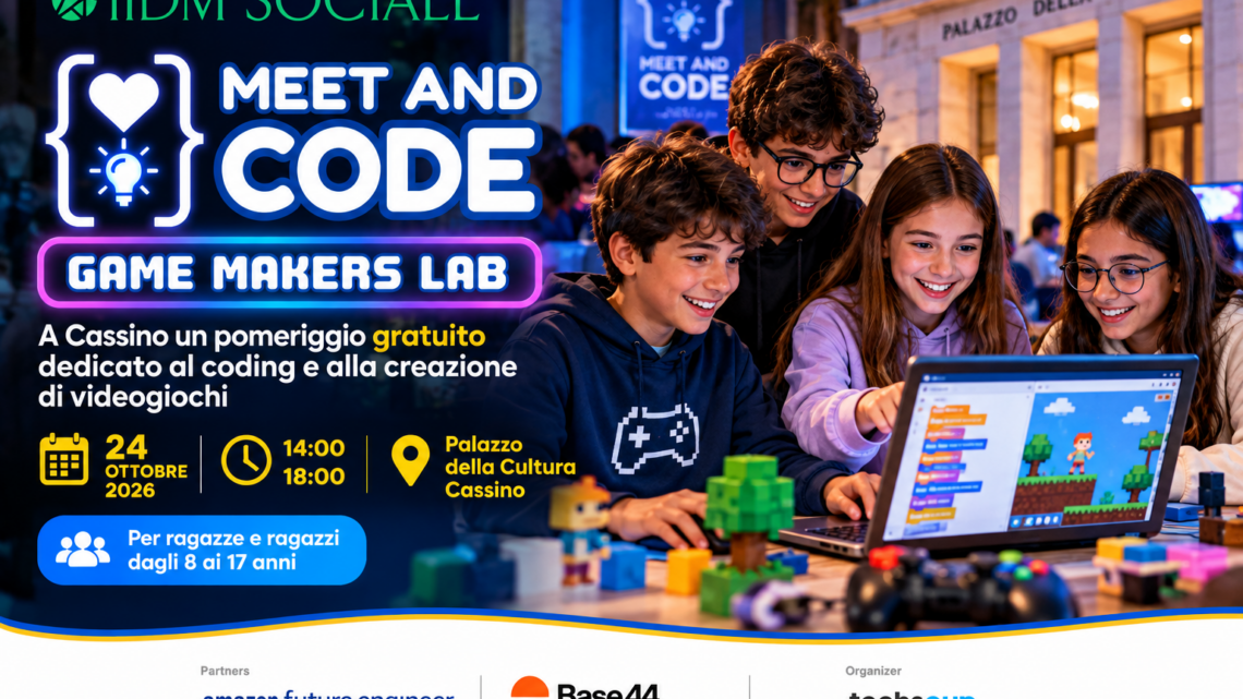 Cassino, il 24 ottobre arriva “Game Makers Lab”: coding e videogiochi per ragazzi dagli 8 ai 17 anni
